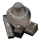 Bridal Zircon 3A Necklace Earrings Four-Piece Jewelry Set