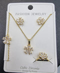 Floral Blossom Cubic Zirconia Jewelry Set