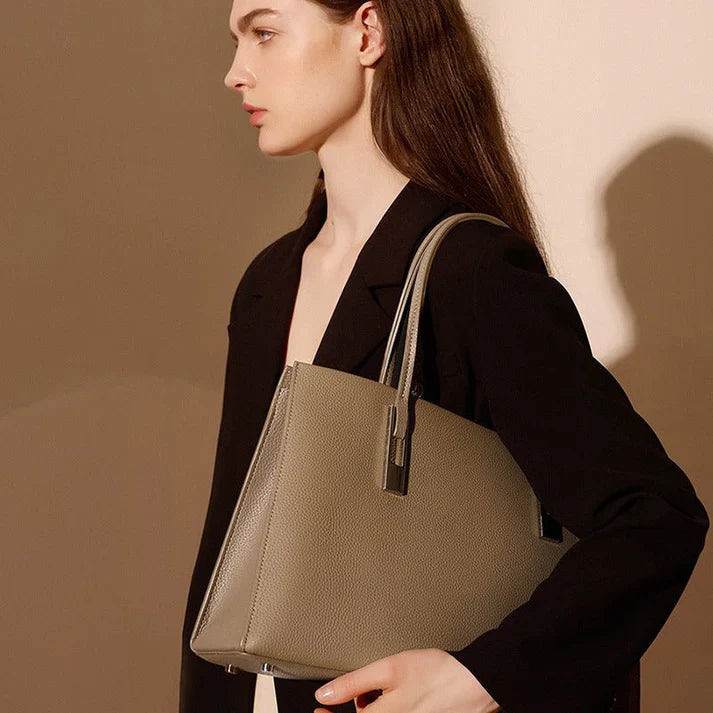 Large Capacity Top Layer Cowhide Tote Women Bag