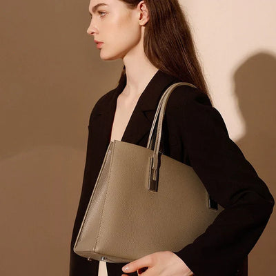 Large Capacity Top Layer Cowhide Tote Women Bag