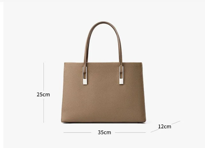 Large Capacity Top Layer Cowhide Tote Women Bag