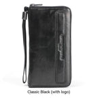 Men's Handmade Sheepskin Retro Long Wallet