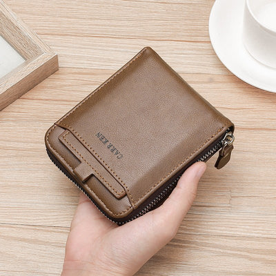 Men's Short Casual Fashion Zipper Men Wallet