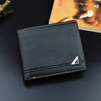 Men's Short Soft Leather Lychee Pattern Multiple Card Slots Men Wallet