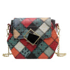 Stylish Textured Stitching Chain Small Square Women Bag